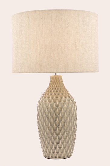 Laura Ashley Grey Heathfield Honeycomb Ceramic Complete Table Lamp