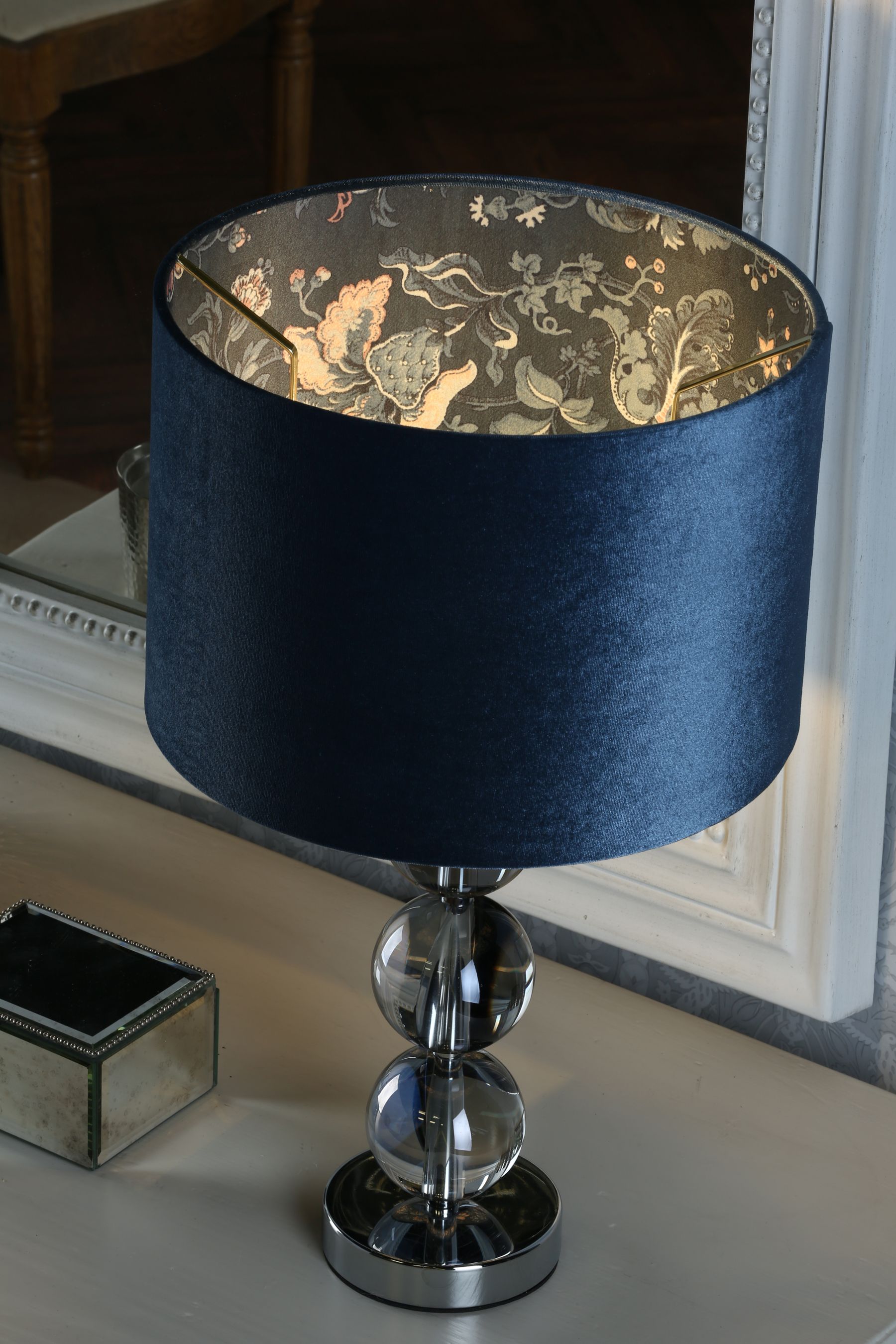 Navy blue square on sale lamp shade