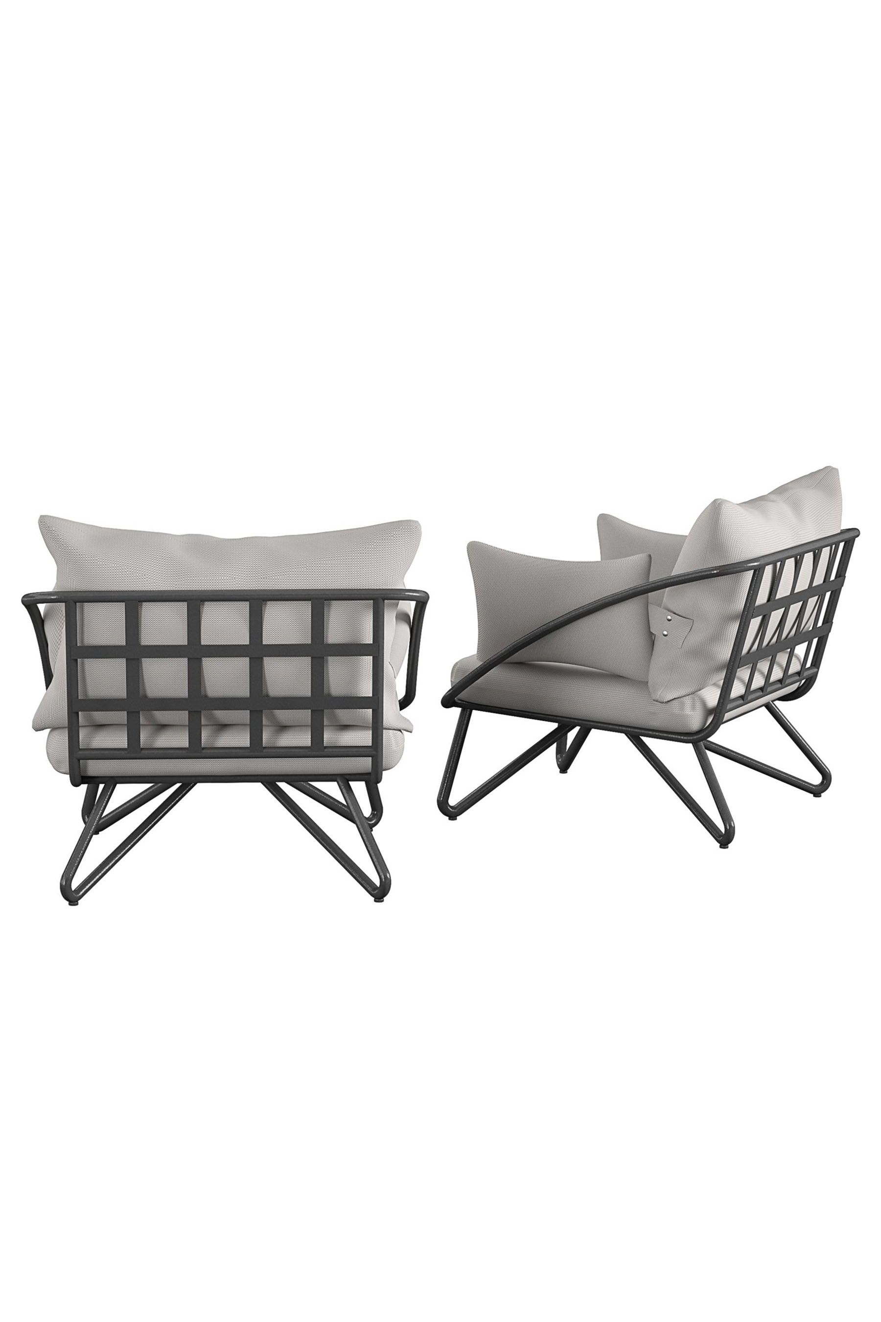 Novogratz Grey Teddi 2 Outdoor Lounge Chairs