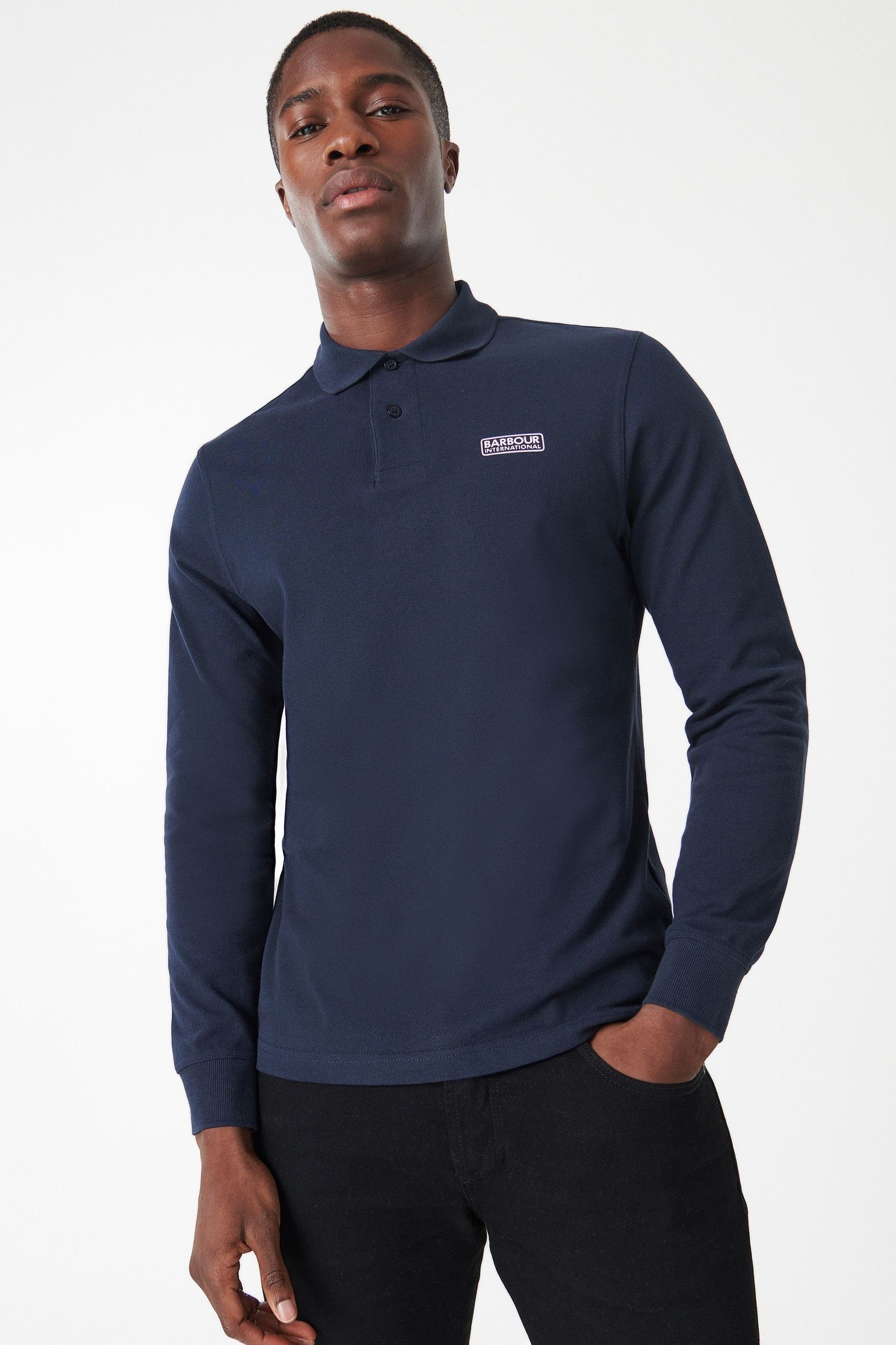 Barbour international on sale long sleeve polo