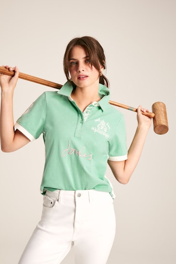 Joules Beaufort Green Short Sleeve Cotton Polo Shirt