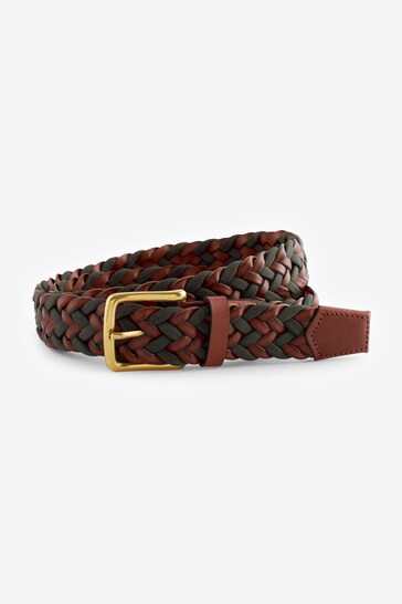 Brown Weave Leather Belt