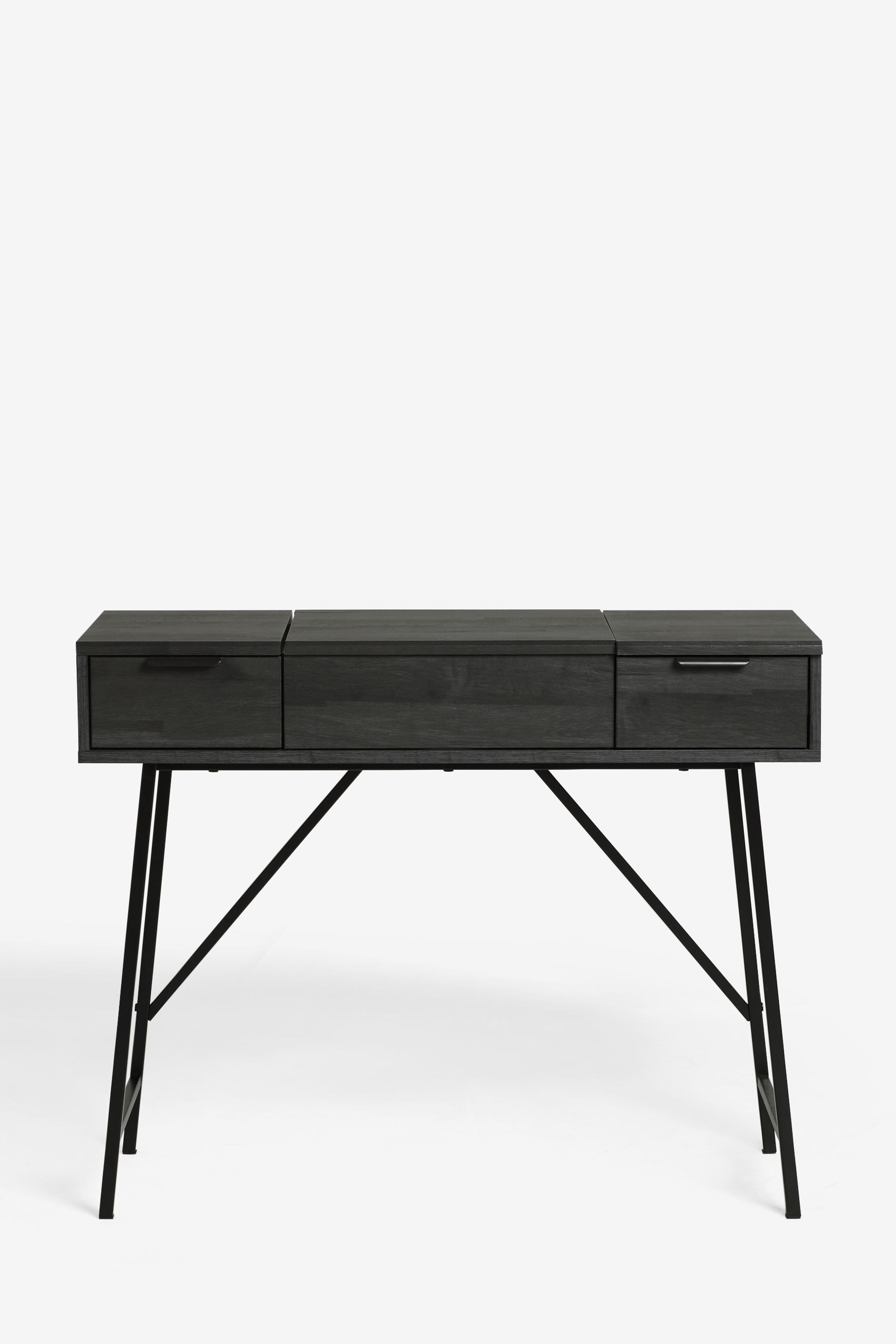 Black Bronx Oak Effect Console Dressing Table