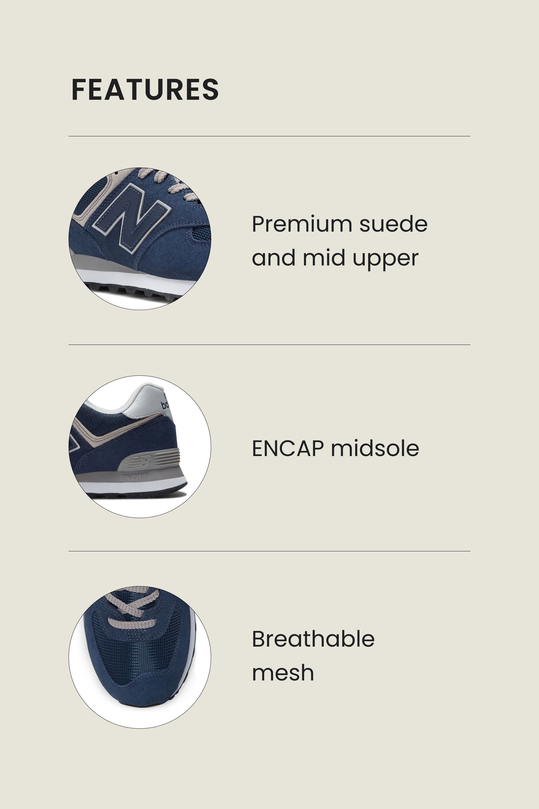 Buy New Balance Navy Blue Mens 574 Trainers from the Next UK