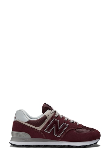 New Balance Burgundy Red Mens 574 Trainers