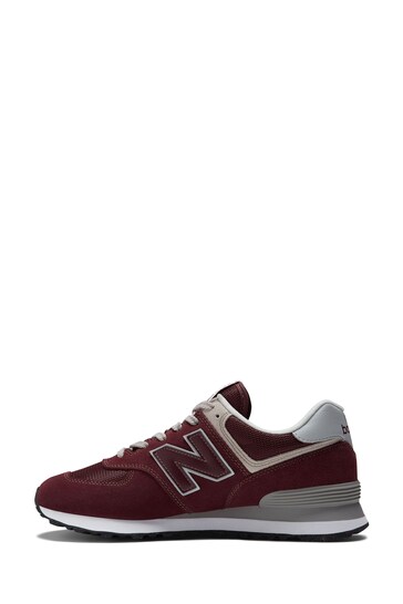 New balance burgundy 574 trainers