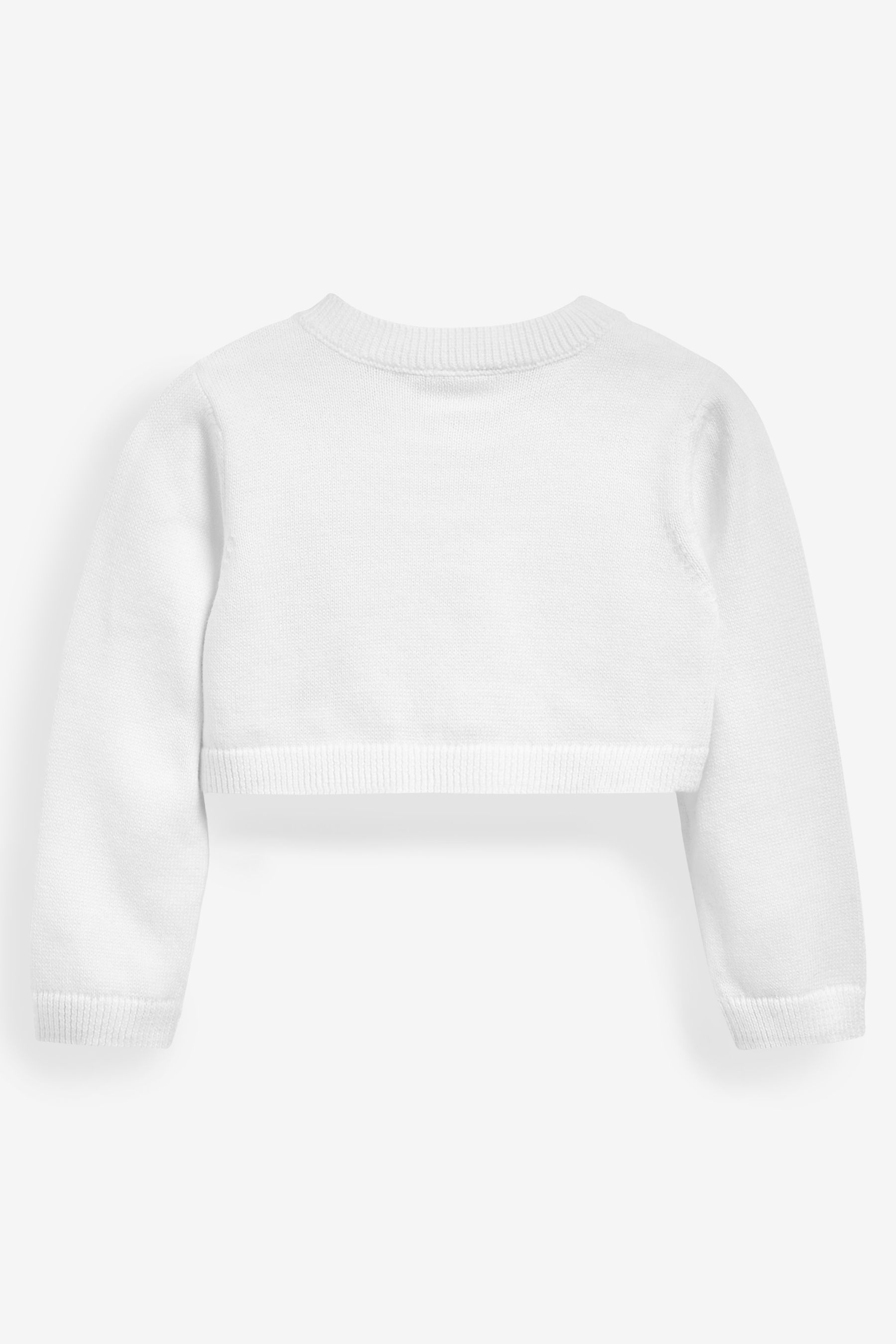 White Knitted Baby Shrug Cardigan 0mths 2yrs