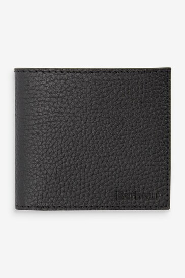 Barbour® Black Grain Leather Bifold Wallet