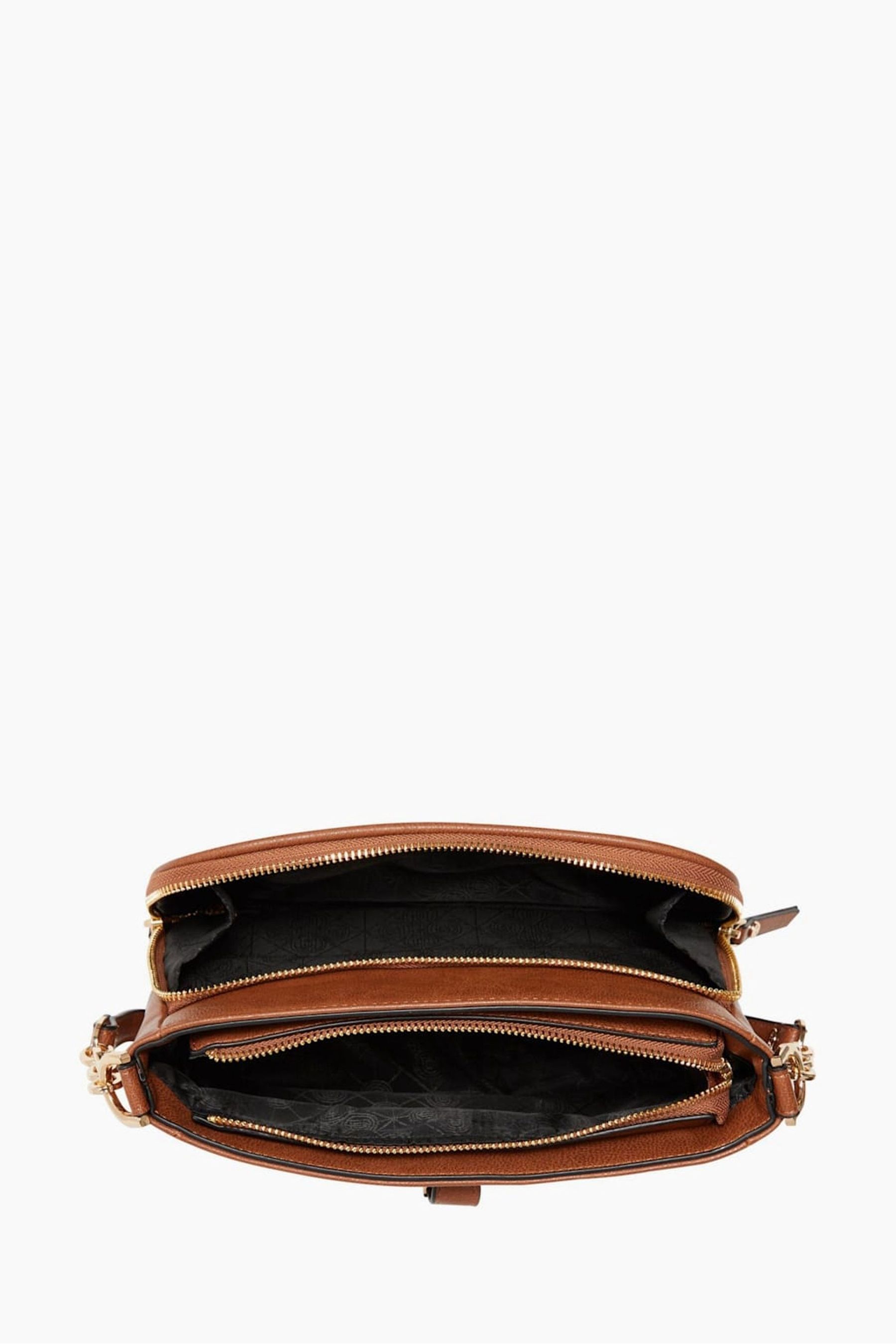 Dune London Brown Dorrea Multi Compartment Cross Body Bag
