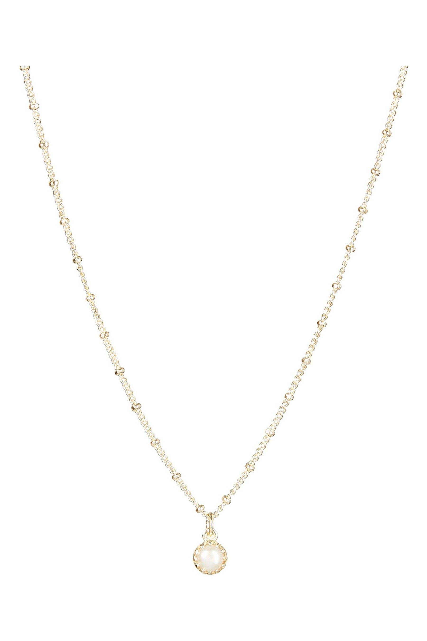 Buy Oliver Bonas Alula Round Pearl Drop Gold Plated Pendant