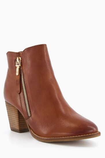 Dune London Paice Zip Up Western Ankle Boots