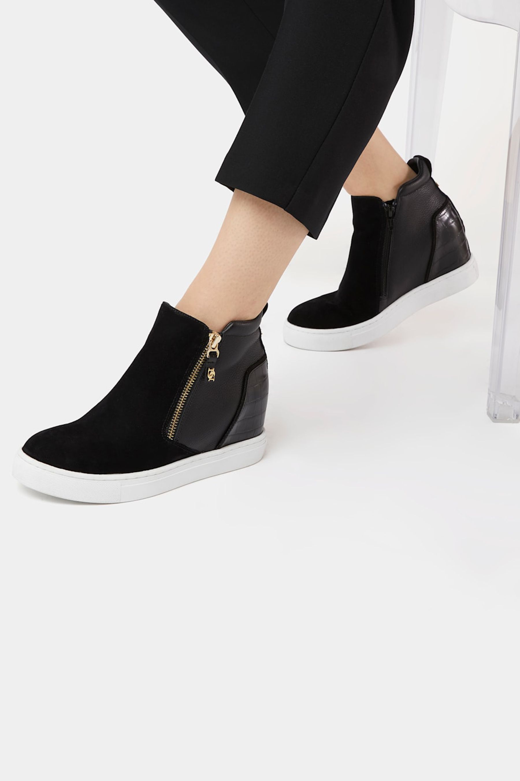 Black wedge new arrivals trainer boots