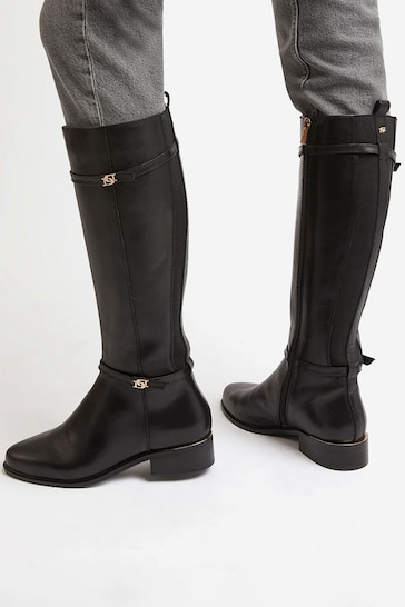 Dune London Tap Buckle Trim High Boots