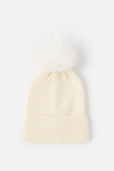 Accessorize Natural Knit Pom Pom Beanie