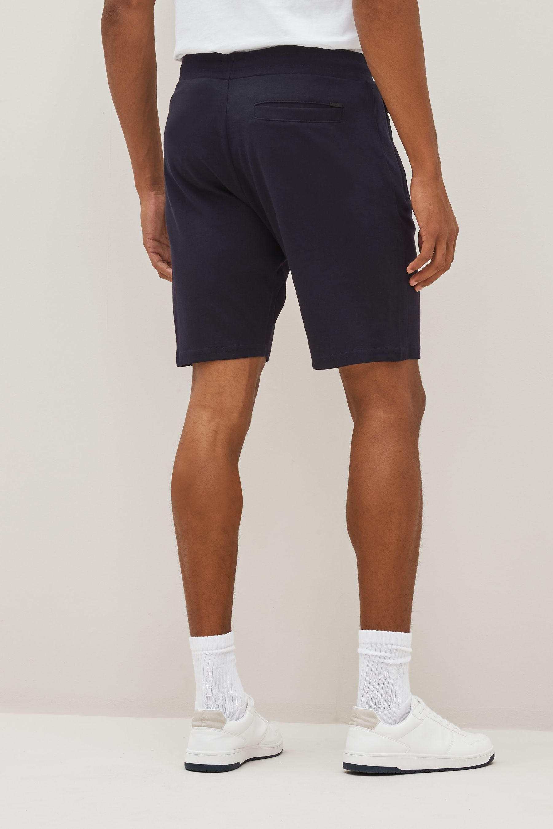 Buy Navy Blue Grey 2 Pack Straight Zip Pocket Jersey Shorts from