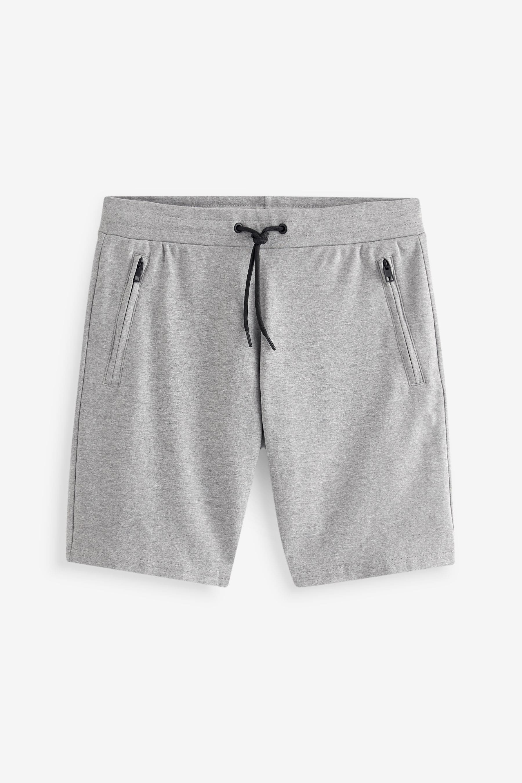 Navy Blue Grey 2 Pack Straight Zip Pocket Jersey Shorts