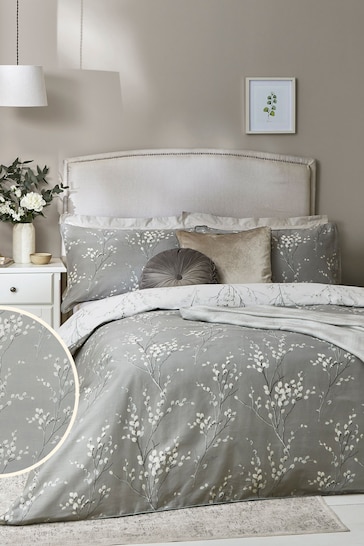 Laura Ashley Steel Grey Pussy Willow Duvet Cover and Pillowcase Set