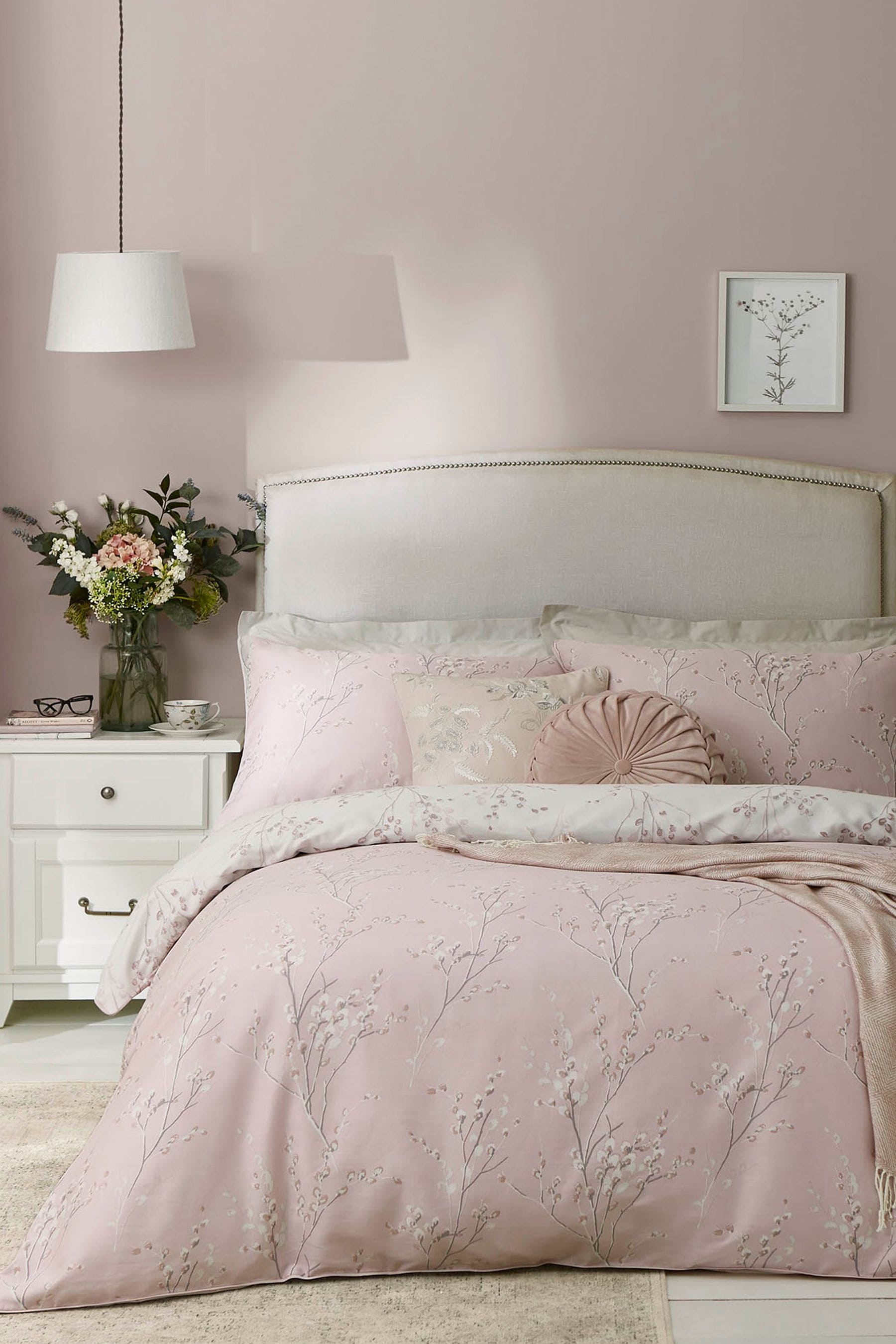 Blush pink discount bedding set