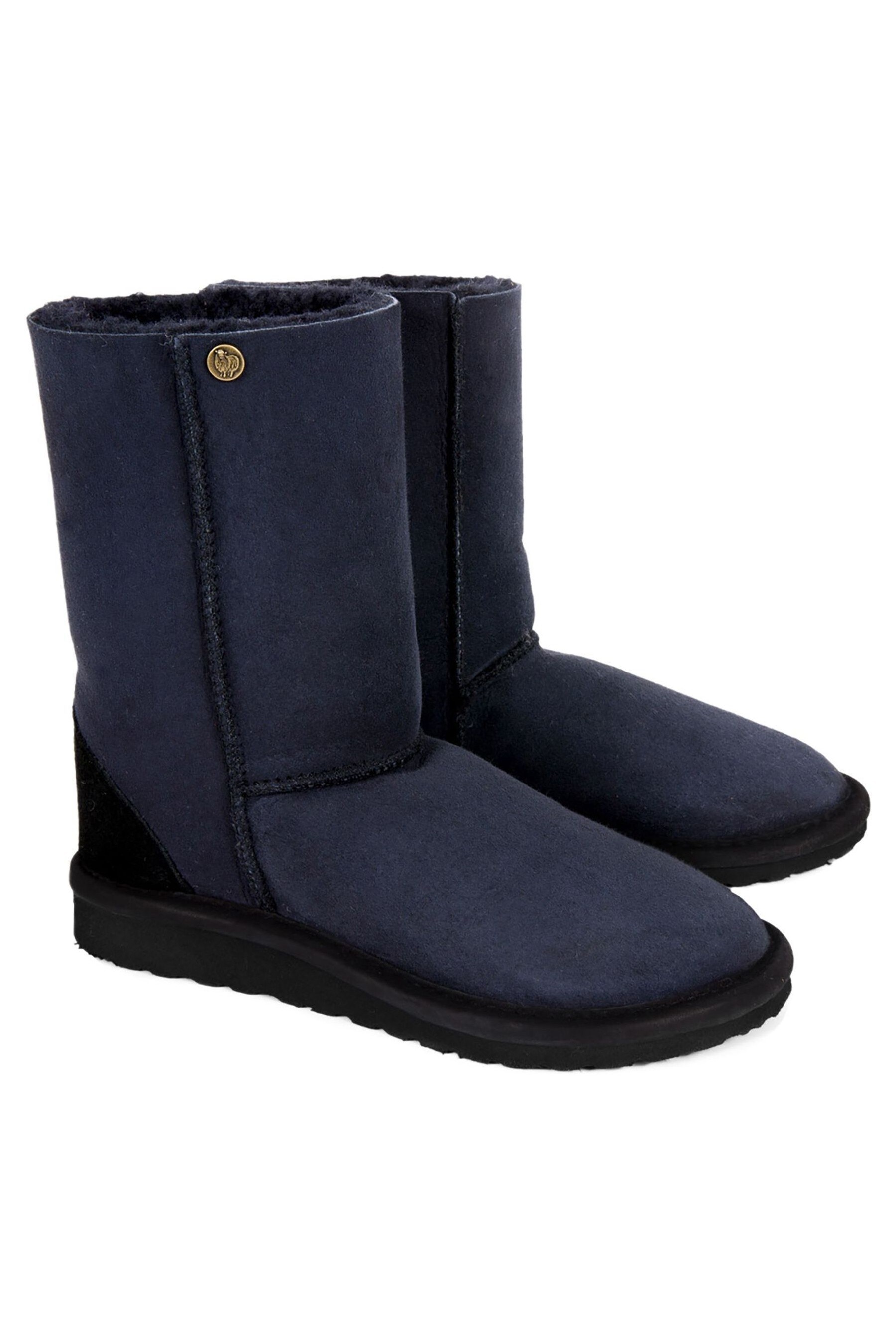 Blue sheepskin boots on sale
