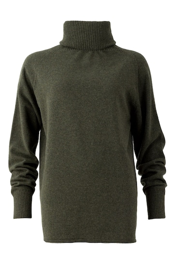 Celtic & Co. Green Geelong Slouch Roll Neck Jumper
