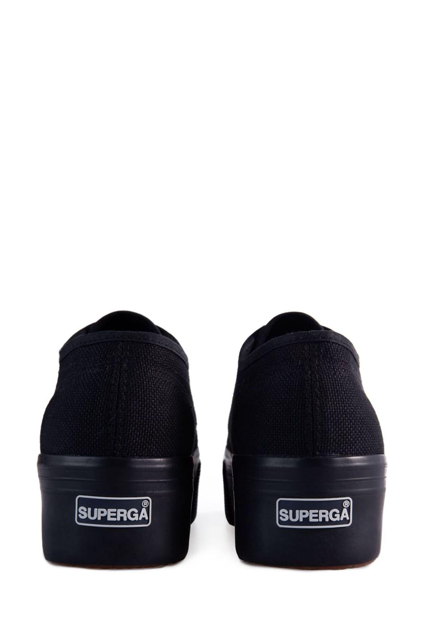 Superga best sale black canvas