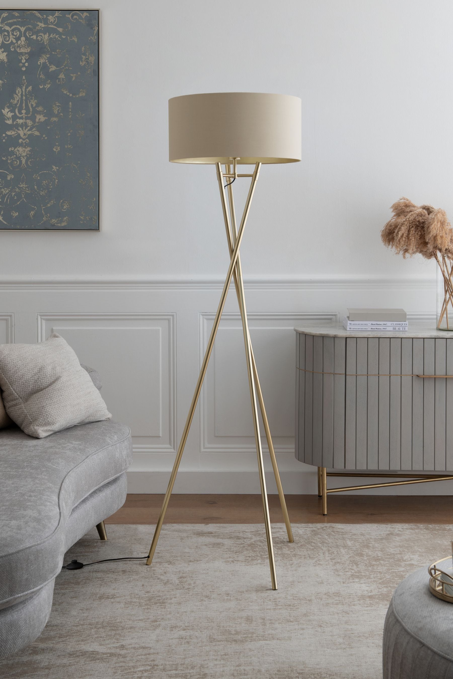 Champagne gold sale floor lamp