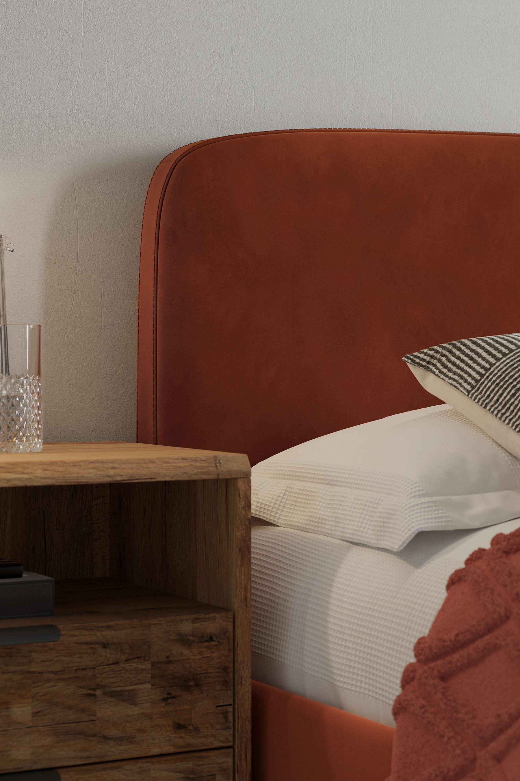 Rust velvet best sale headboard