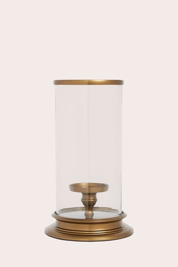 Laura Ashley Brass Large Brass Cylinder Hurricane Lamp