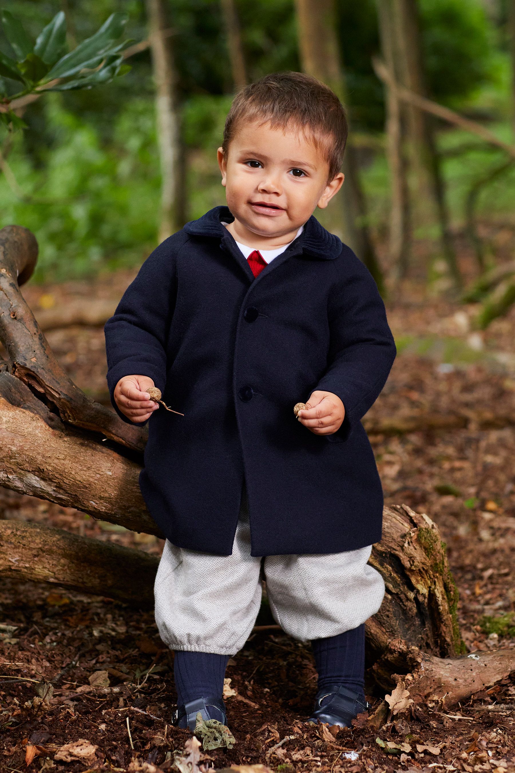 Buy Trotters London Younger Boys Blue Classic Raglan Coat from the