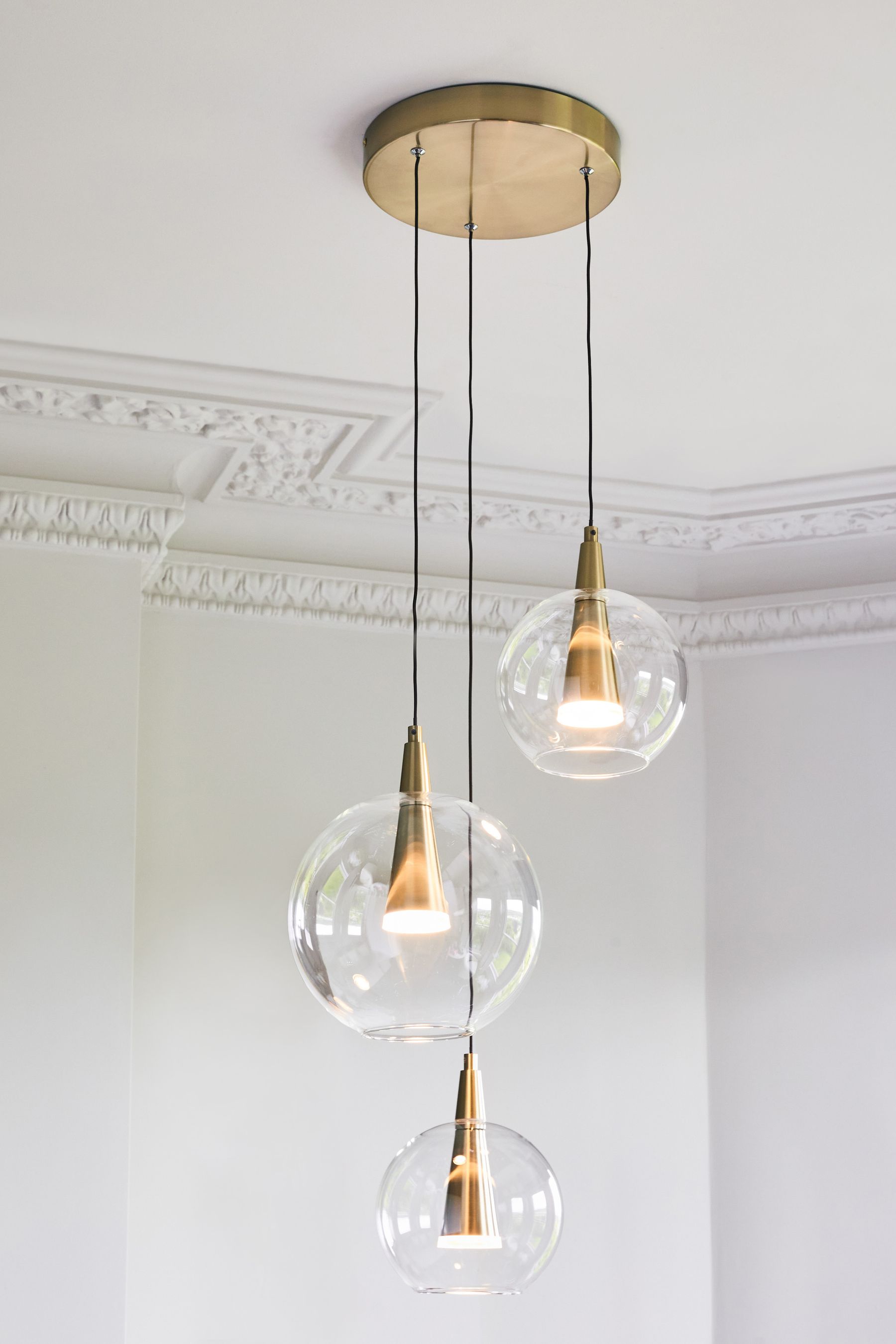 Brass cluster best sale light