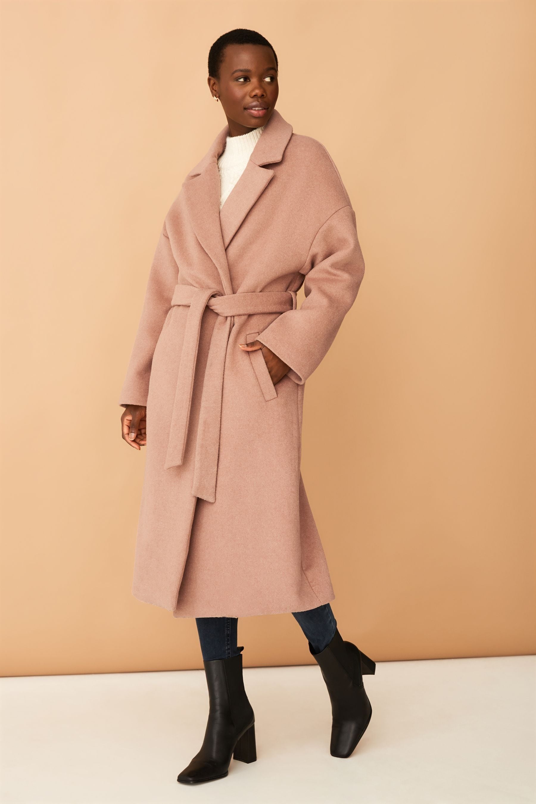 wrap and belted coat