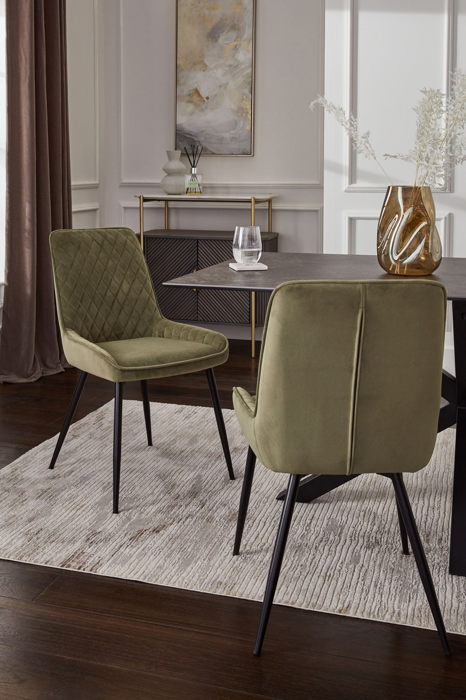 Next green shop dining chairs