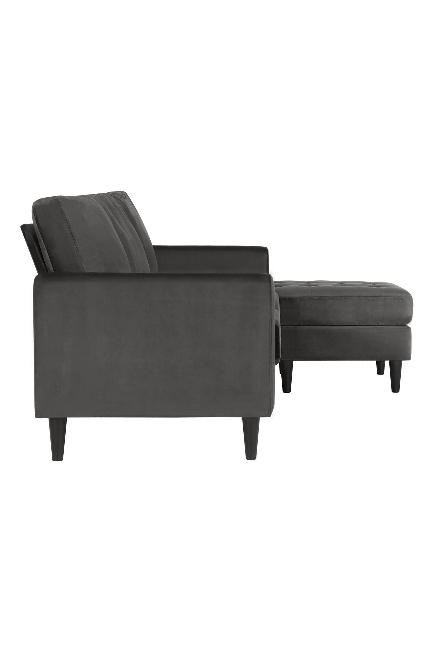 Gray velvet sectional sofa discount