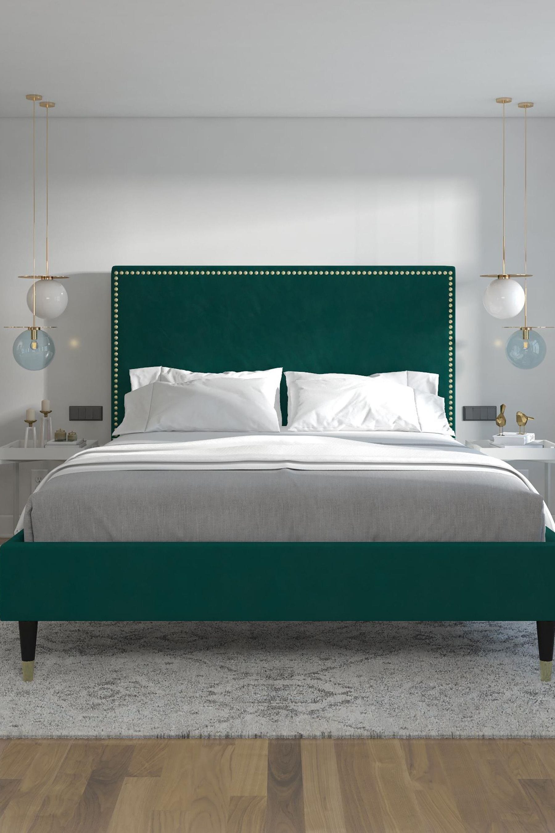 Audrey upholstered cheap bed grey