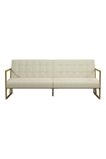 CosmoLiving Ivory Lexington Button Tufted Velvet Sofa Bed