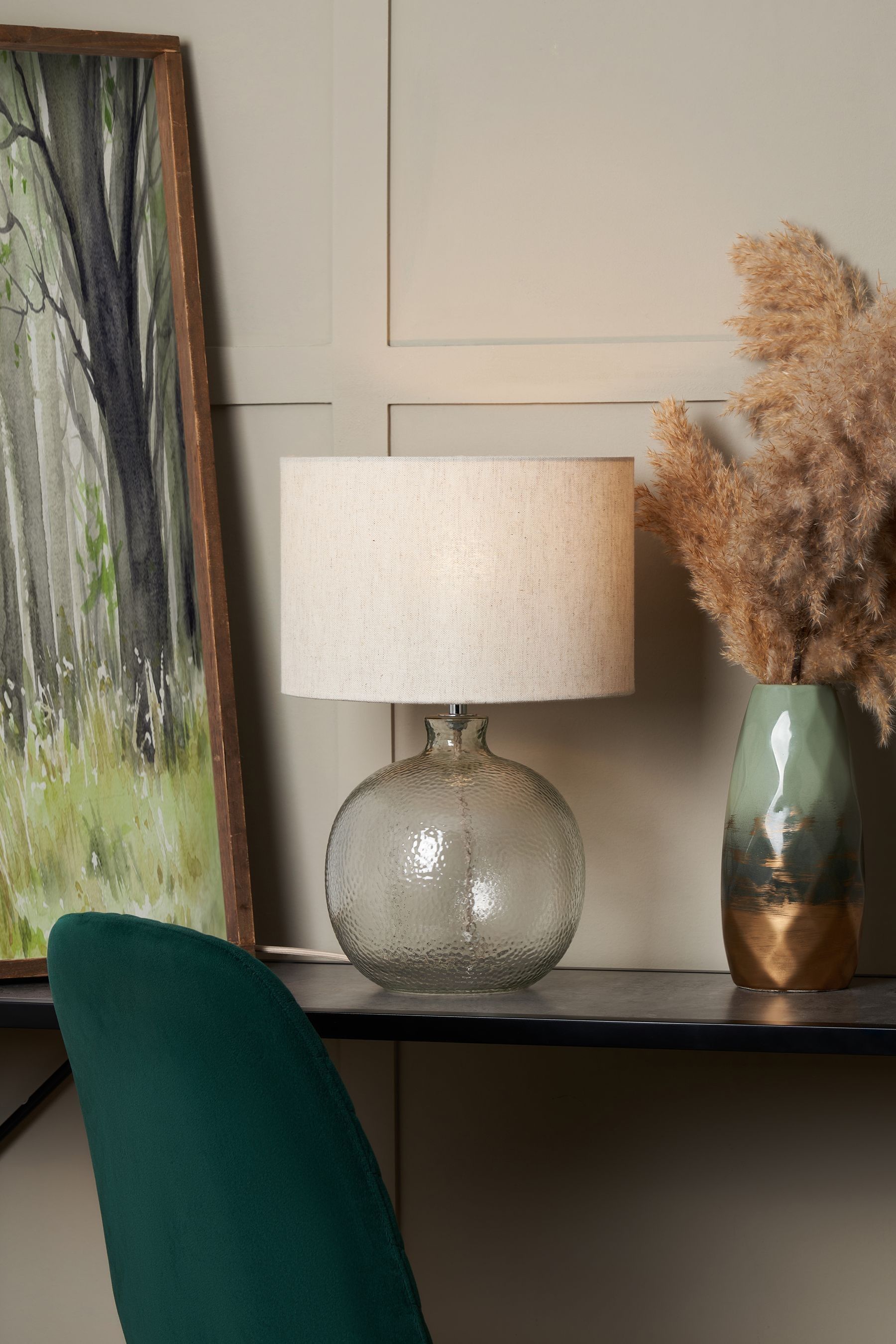 BHS Clear Alfie Bobble Glass Table Lamp