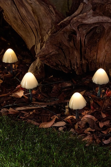 SolarCentre Set of 12 Clear Forest Solar Mushroom Lights