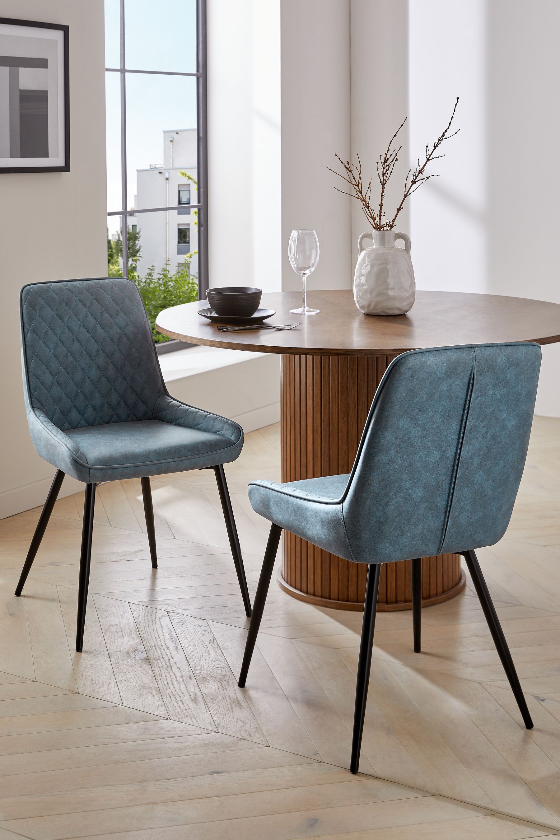 Blue grey deals dining chairs