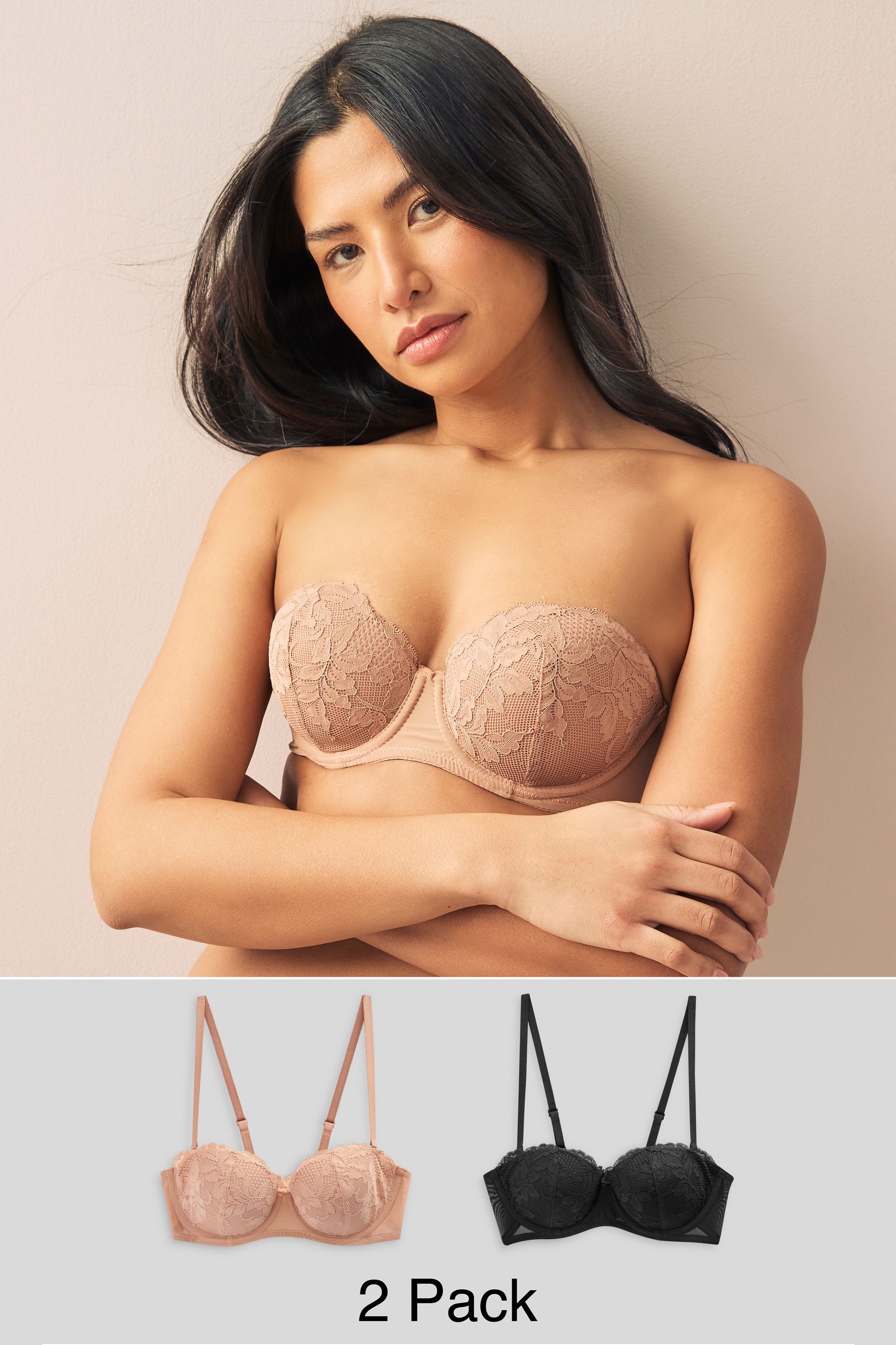 Black lace shop strapless bra