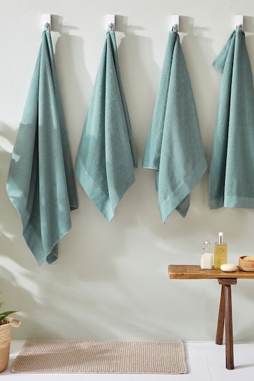 furn. 6 Piece Smoke Green Textured Towel Bale