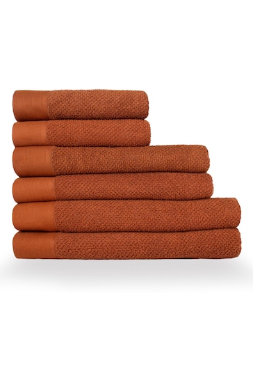 furn. 6 Piece Pecan Brown Textured Towel Bale