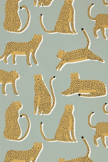 Scion Orange Lionel Cheetah Wallpaper Sample Wallpaper