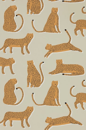 Scion Natural Lionel Cheetah Wallpaper Sample Wallpaper