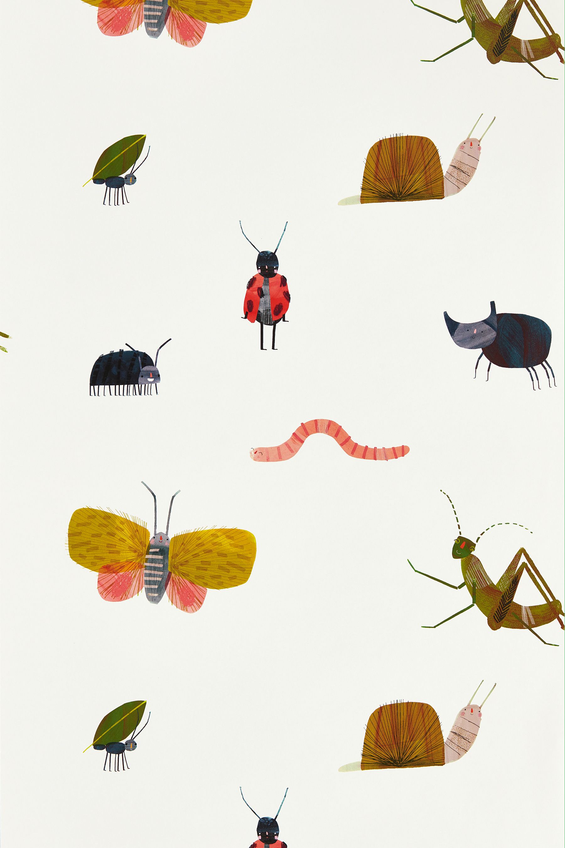 Buy Harlequin Red Garden Friends Wallpaper Sample Children's Wallpaper