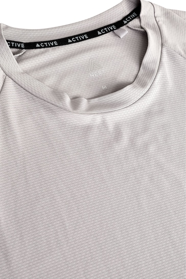 Buy Grey Active Gym & Training Textured T-Shirt from the Next UK online ...