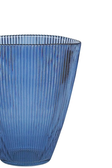 Ivyline Blue Ribbed Vase