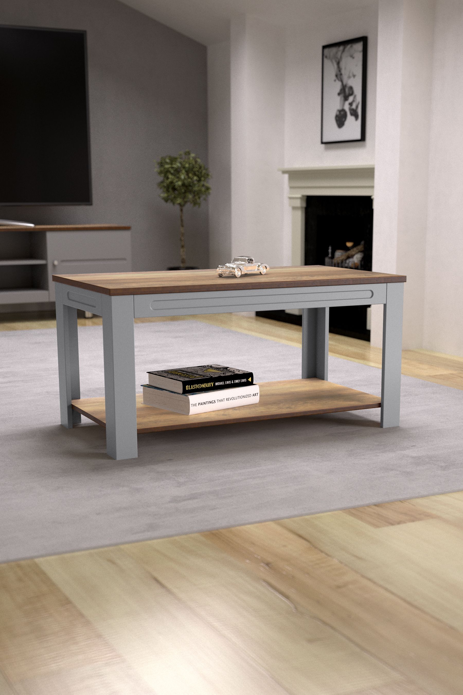 Grey wood hot sale effect coffee table