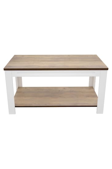 AVF White Whitesands Rustic Wood Effect Coffee Table