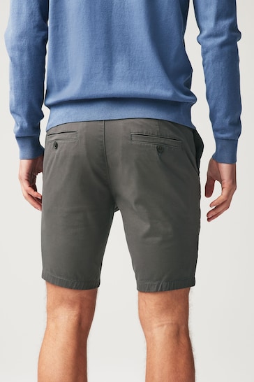 Charcoal Grey Skinny Fit Stretch Chinos Shorts