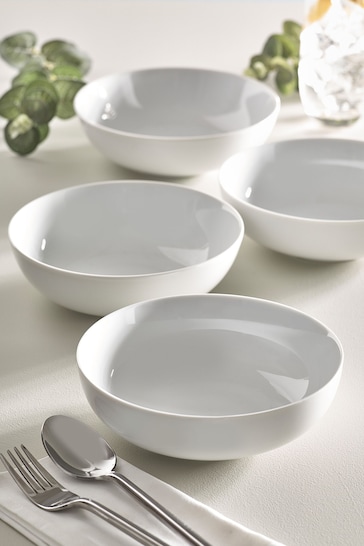 White Nova Dinnerware Set of 4 Bowls